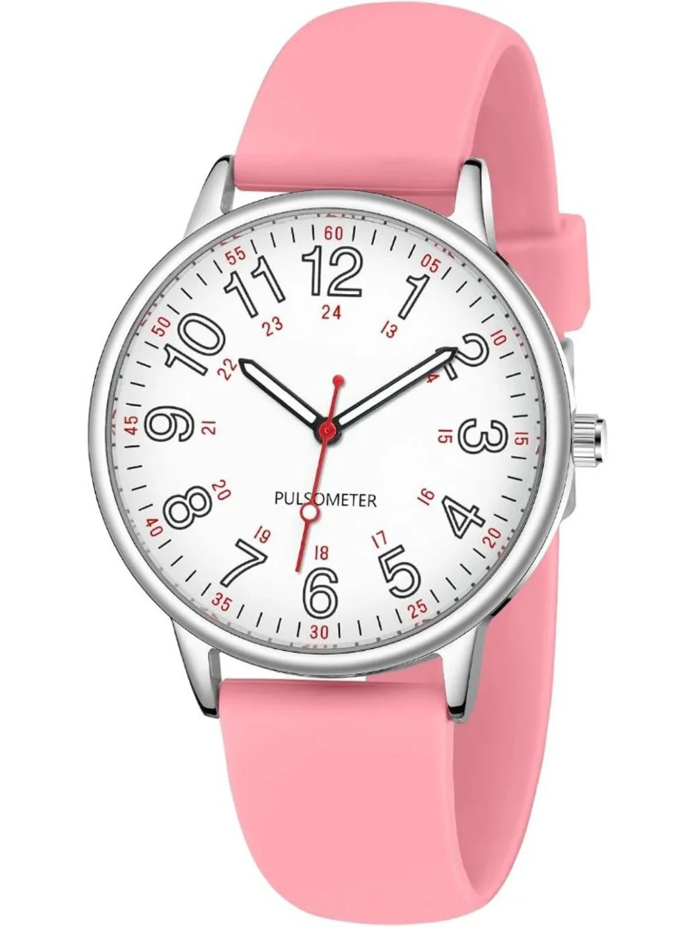 Unisex Pink Waterproof Analog Luminouse Easy Read Dial Quartz Dress Wrist Watch